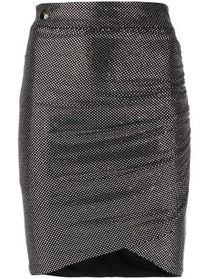 Philipp Plein embellished fitted mini skirt - Silver