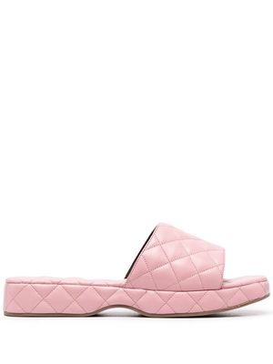BY FAR quilted slip-on sandals - Pink