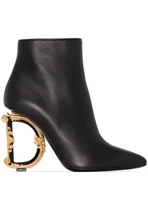 Dolce & Gabbana 105mm Baraque heel ankle boots - Black