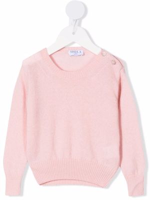 Siola buttoned-shoulder knitted jumper - Pink