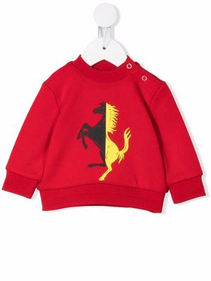 Ferrari Kids two-tone Prancing Horse sweatshirt - Red