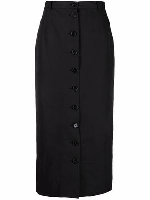 Raf Simons button-front mid-length pencil skirt - Black