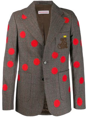 Walter Van Beirendonck Pre-Owned 2004/05's Cloudy Stars checked blazer - Brown