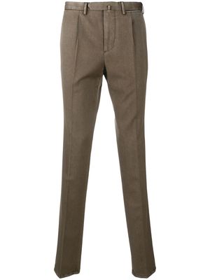 Dell'oglio inverted pleat wool trousers - Brown