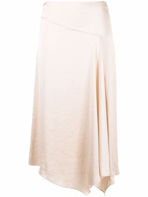 Theory high-waisted draped midi skirt - Neutrals