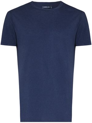 Frescobol Carioca round-neck cotton-linen blend T-shirt - Blue