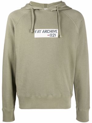 Fay Archive-021 logo hoodie - Green