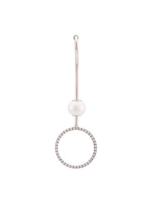 Delfina Delettrez 18kt white gold pearl and white diamond hoop earring