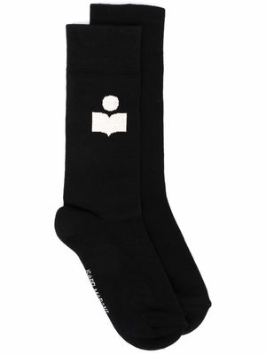 Isabel Marant logo knit socks - 01BK BLACK