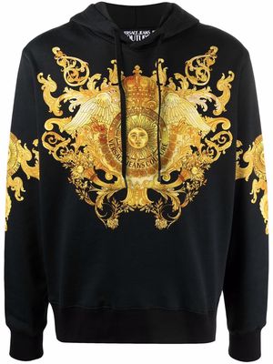 Versace Jeans Couture baroque-print cotton hoodie - Black