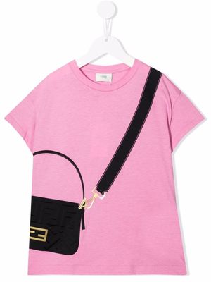 Fendi Kids purse-print T-shirt - Pink
