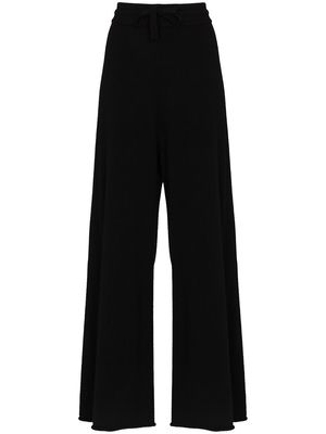 Jil Sander knitted drawstring wide-leg trousers - Black