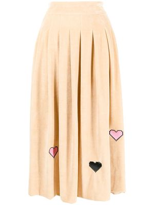 Natasha Zinko heart-detail pleated skirt - Brown