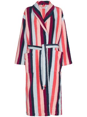 Desmond & Dempsey Medina vertical-stripe towel robe - Pink