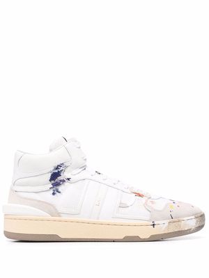 LANVIN Clay paint splatter high-top sneakers - White