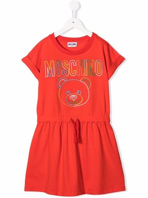 Moschino Kids embroidered-logo dress