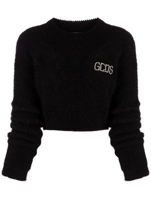 Gcds cropped logo print jumper - Black