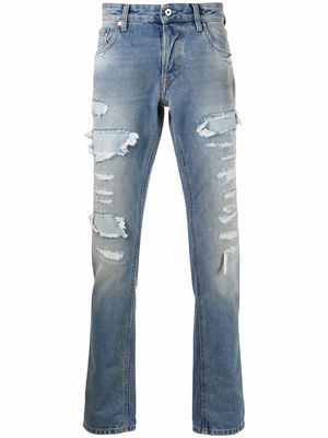 Just Cavalli distressed straight jeans - Blue