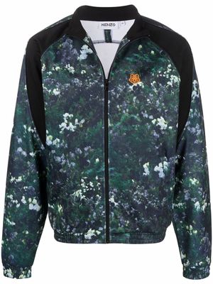 Kenzo floral-print zip-up jacket - Black