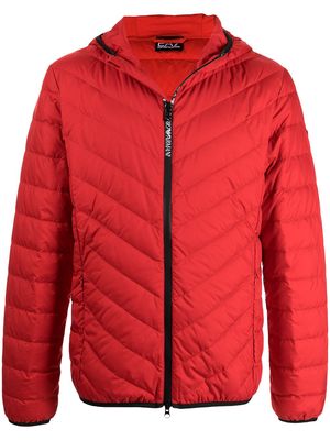 Ea7 Emporio Armani logo-print padded jacket - Red