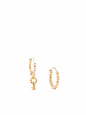 Gaya 18kt yellow gold key charm hoop earrings
