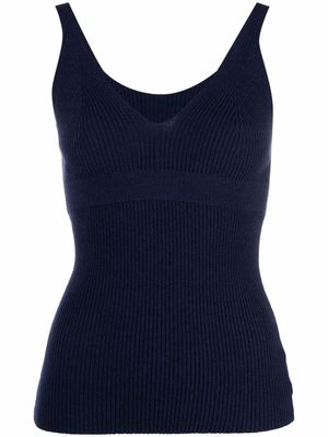 AMI AMALIA ribbed-knit vest - Blue
