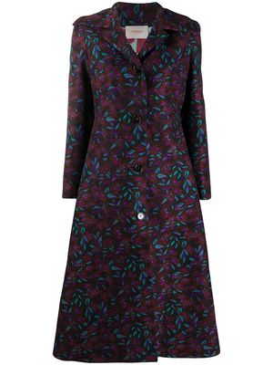 La DoubleJ floral-print dress coat - Brown