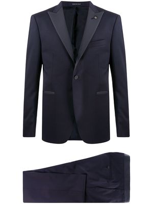 Tagliatore single breasted peak lapel suit - Blue