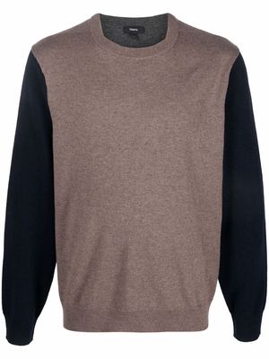 Theory colour-block panelled sweater - Brown