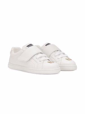 Dolce & Gabbana Kids touch-strap leather sneakers - White