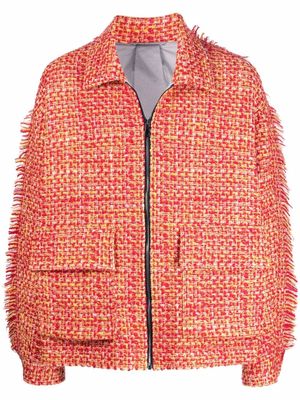 A BETTER MISTAKE tweed wool-blend jacket - Red