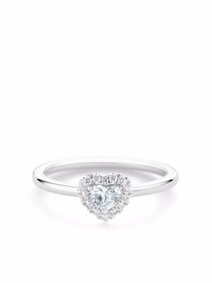 De Beers Jewellers platinum Aura heart-shaped diamond ring - Silver
