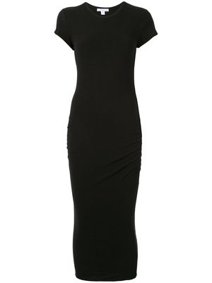 James Perse fitted crew-neck T-shirt dress - Black