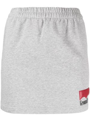 Ground Zero logo-print jersey mini skirt - Grey