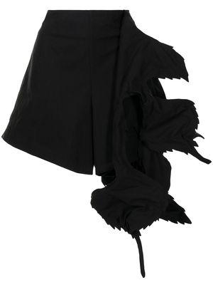 Yohji Yamamoto cotton-blend leaf shorts - Black
