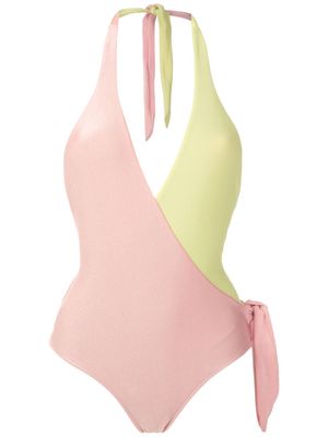 Adriana Degreas asymmetric wrap swimsuit - Multicolour