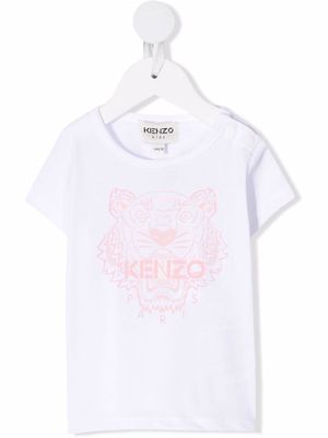 Kenzo Kids tiger-print cotton T-shirt - White