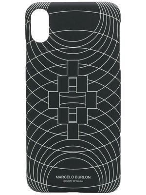 Marcelo Burlon County of Milan wireframe-print iPhone XS Max case - Black