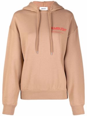AMBUSH chest logo-print hoodie - Neutrals