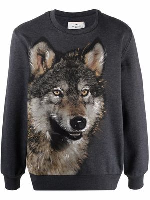ETRO wolf-print sweatshirt - Grey
