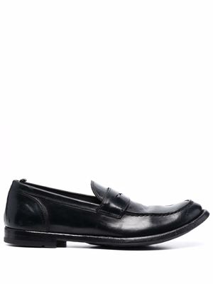 Officine Creative Anatomia leather penny loafers - Black