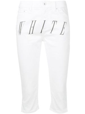 Off-White logo print cropped jeans