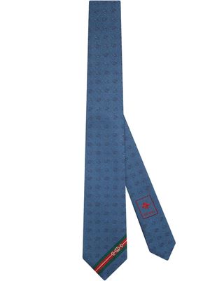 Gucci Double G jacquard tie - Blue