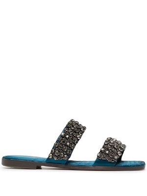 Sam Edelman crystal-embellished double-strap sandals - Blue