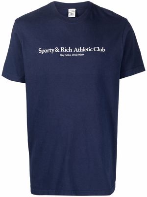 Sporty & Rich logo-print T-shirt - Blue