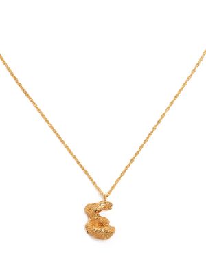 LOVENESS LEE E alphabet pendant necklace - Gold