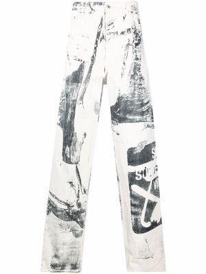 Off-White graphic-print wide-leg trousers