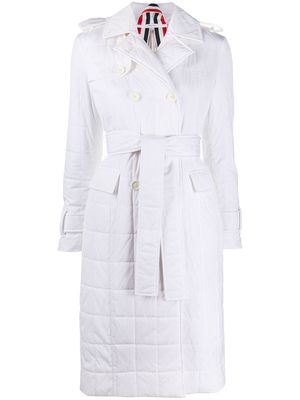 Thom Browne RWB stripe trench coat - White