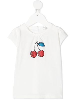 Bonpoint cherry-print cotton T-Shirt - White