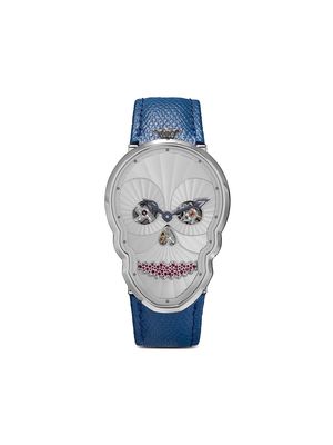 Fiona Kruger Petit Skull diamond seel watch - BLUE/WHITE/SILVER